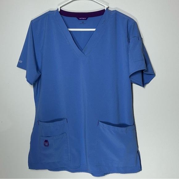 Carhartt Tops - Carhartt Women's V-Neck Blueish Purple Short Sleeve Scrub Size M